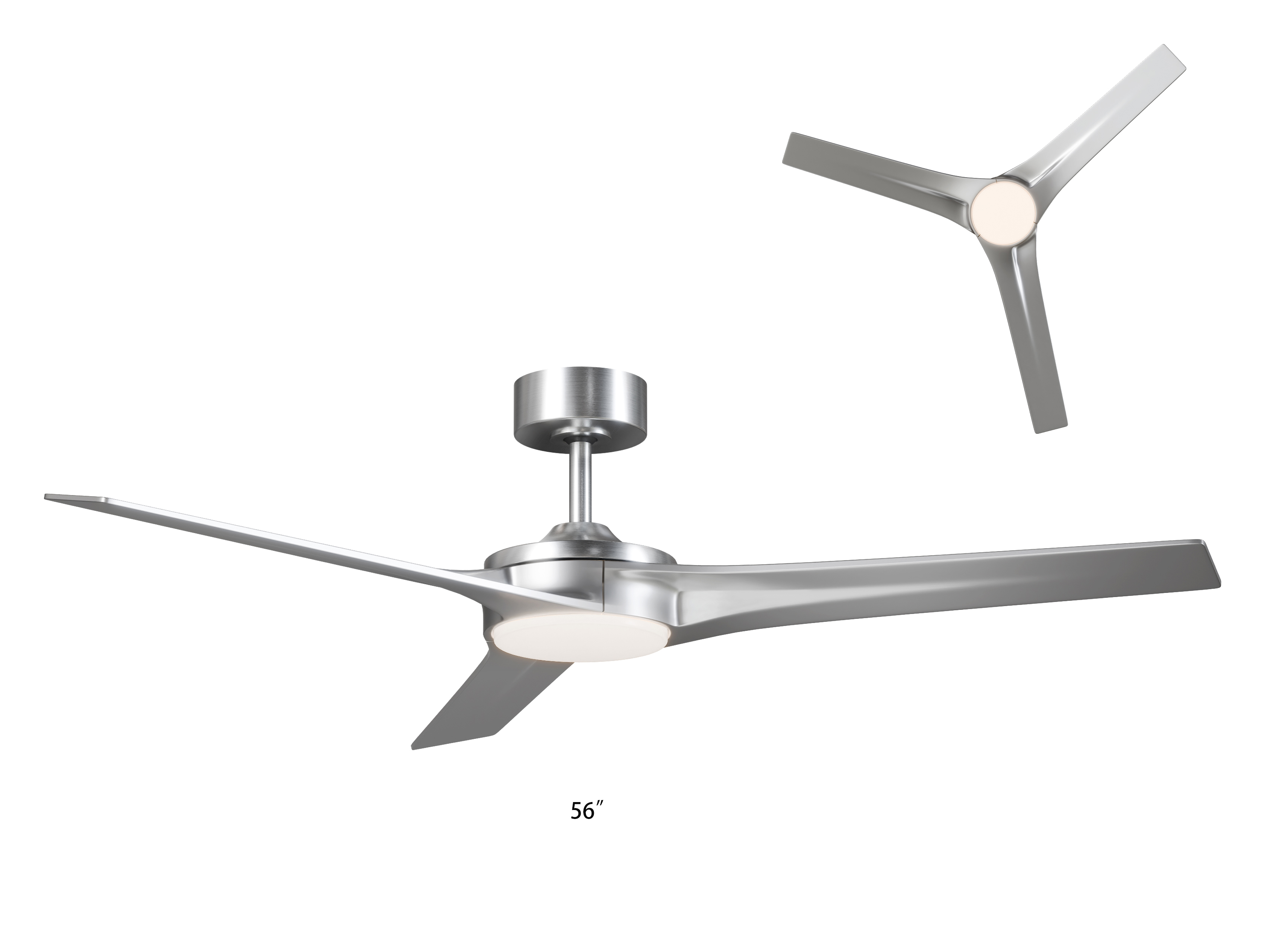Modern 56" Ceiling Fan with LED Light — Silver Edition